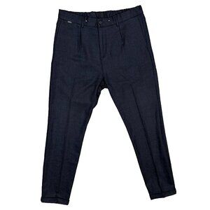 04651/ A Trip in a Bag Wool Joggers Stretch Flannel Pants Navy Blue 32x29
